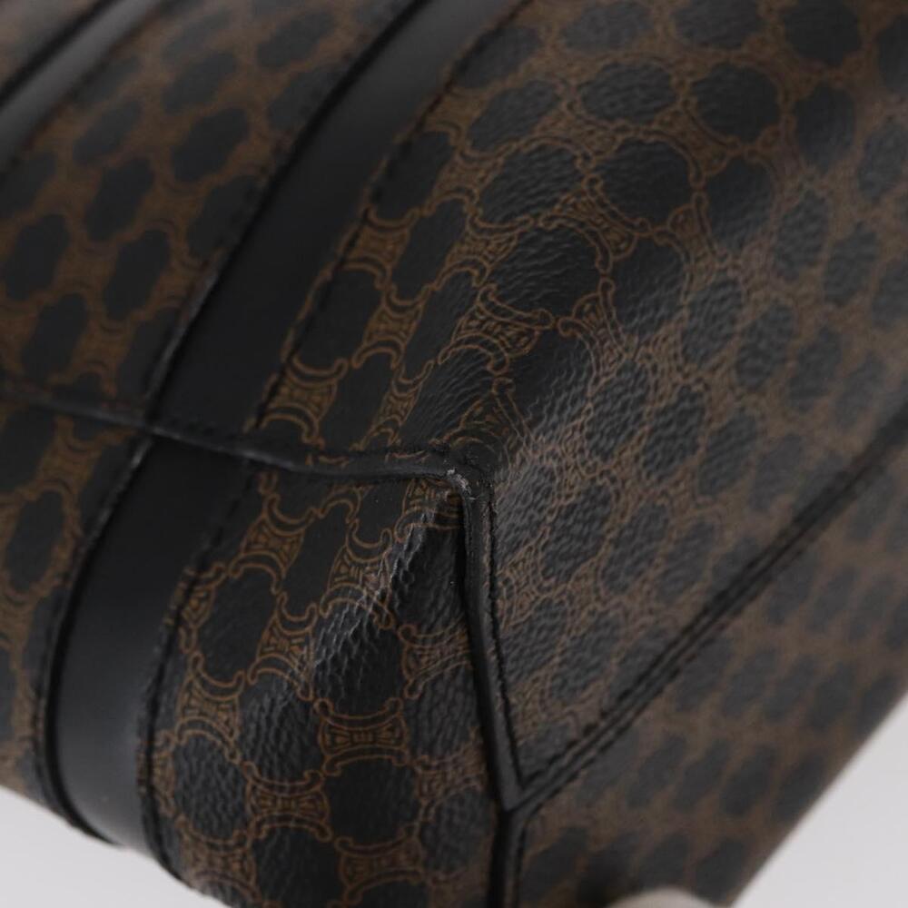 CELINE Macadam Canvas Tote Bag PVC Leather Black Gold Auth 155936 - Picture 15 of 16